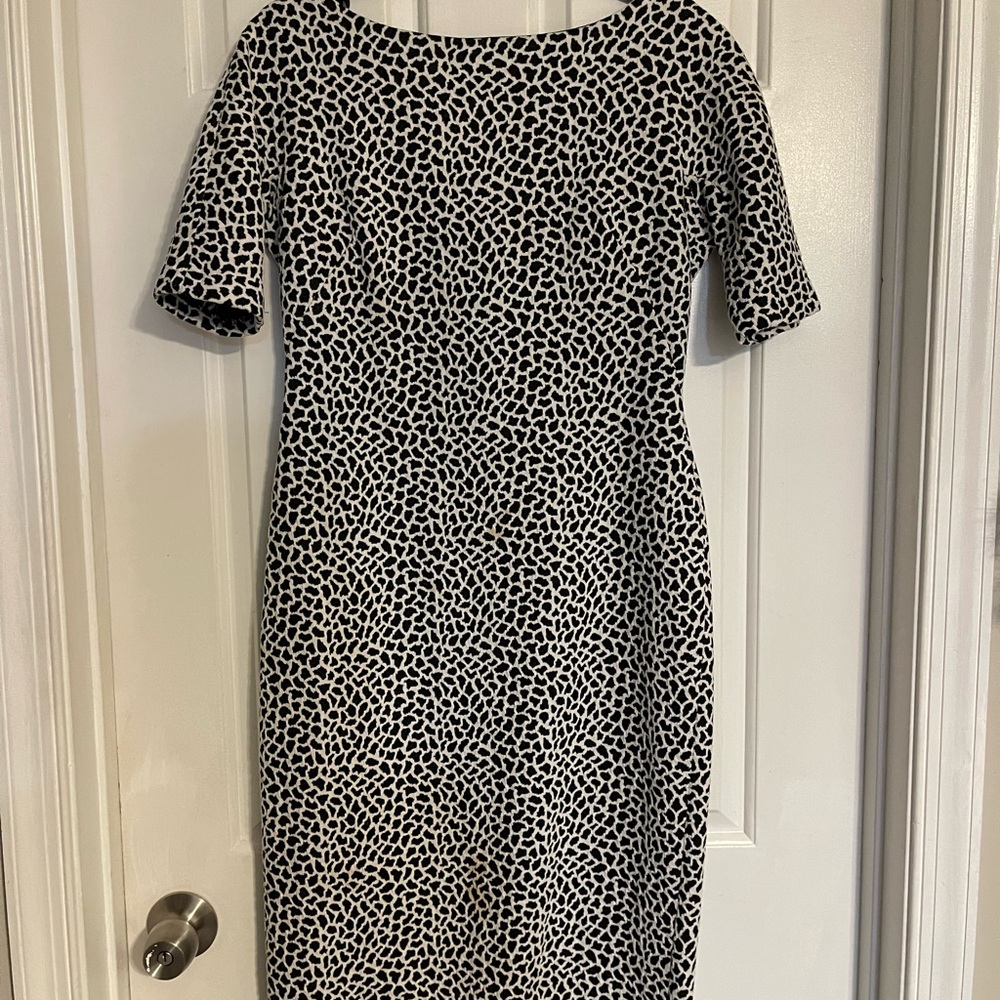 Maggy London Black and White Midi Dress